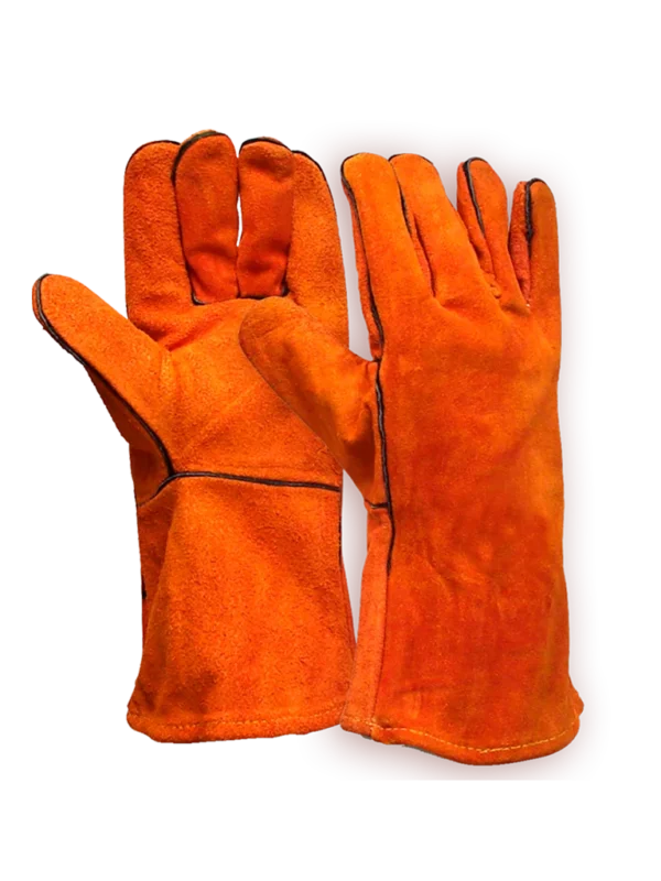 Guante cuero soldador naranjo, Steelpro