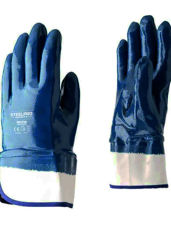 Guante nitrilo puño seguridad, Steelpro