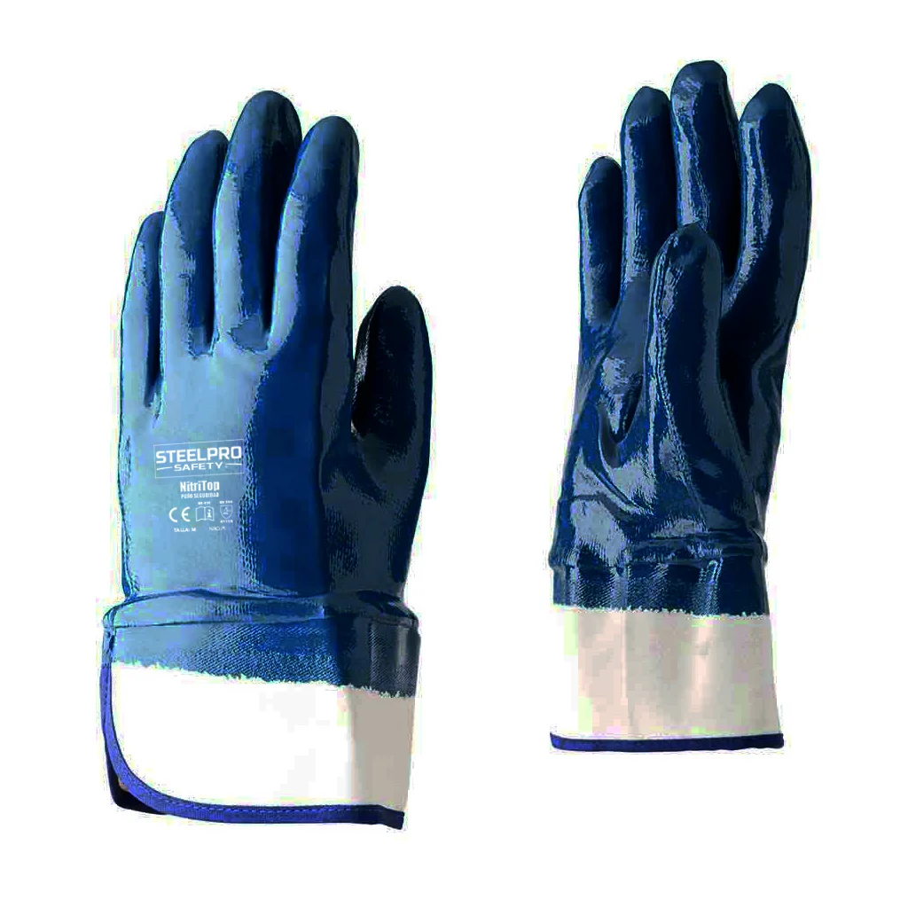Guante nitrilo puño seguridad, Steelpro