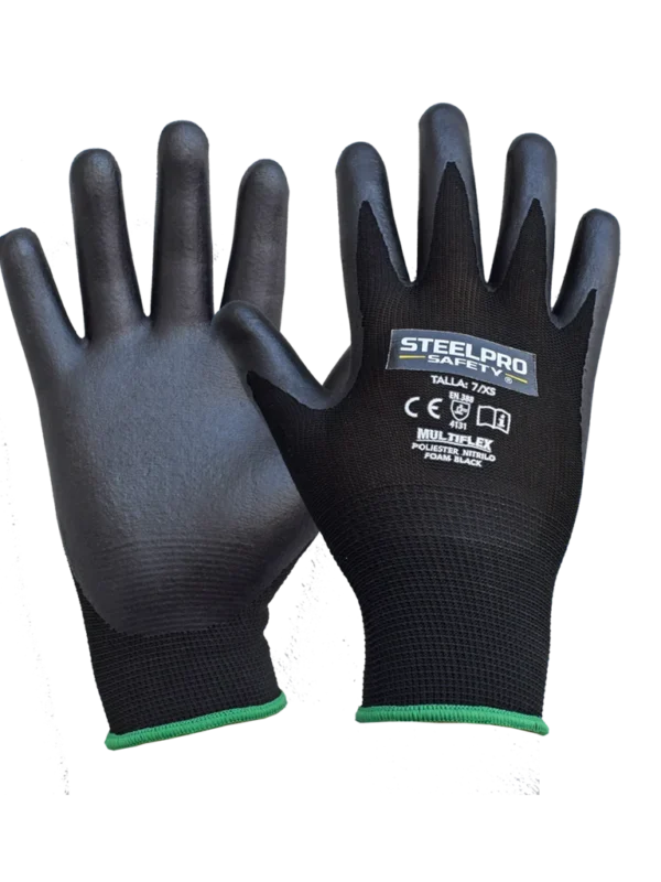 Multiflex poliester nitrilo Foam black, Steelpro