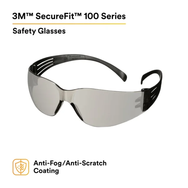 Lentes de Seguridad 3M SecureFit 100, SF107AF-BLK, Gris