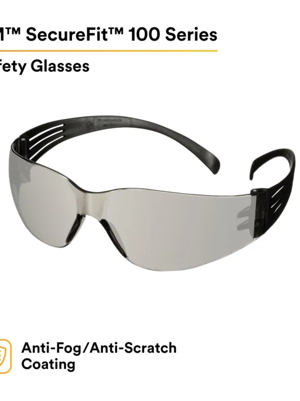 Lentes de Seguridad 3M SecureFit 100, SF107AF-BLK, Gris