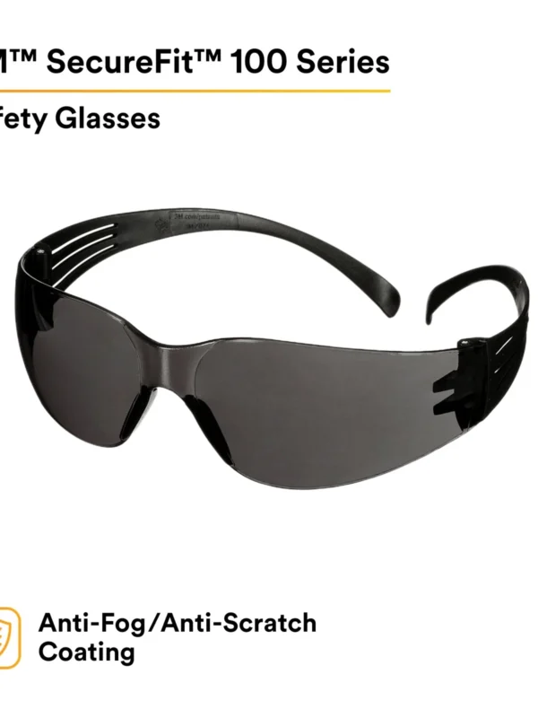 Lentes de Seguridad 3M SecureFit Serie 100 SF102AF-BLK, Patillas Negras