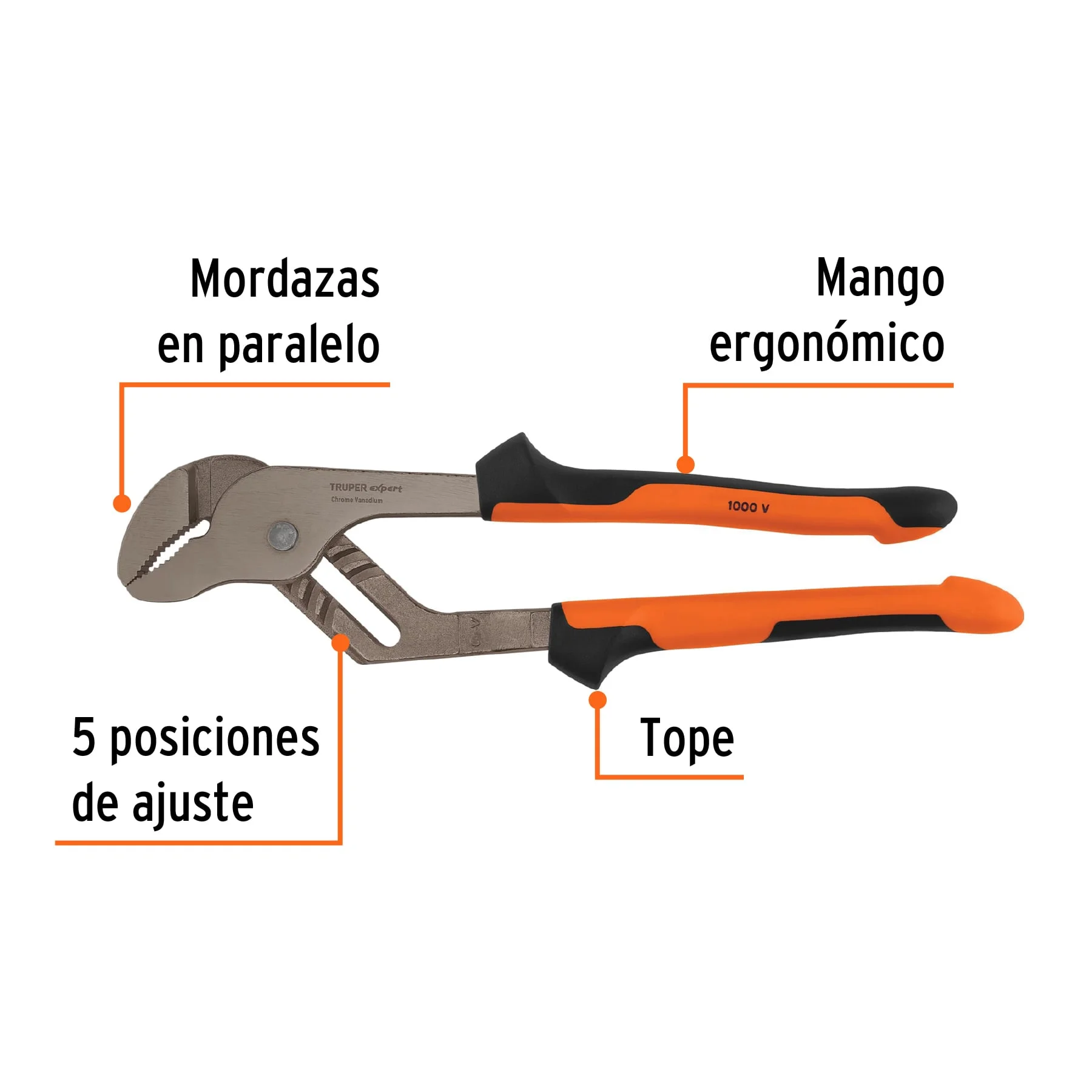 Pinzas de extension 12" mango Comfort Grip, Truper Expert, PEX-12X