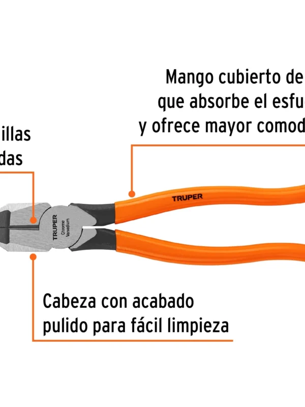 Alicate universal profesional 9" mango de PVC, Truper, T201-9