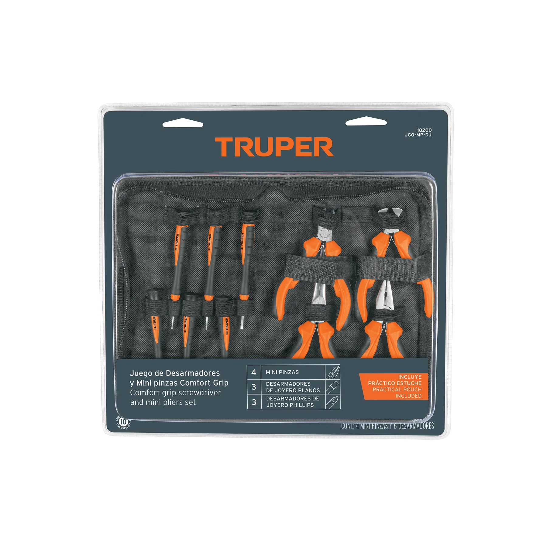 Juego desarmadores de joyero 4 mini alicates Comfort Grip, Truper, JGO-MP-DJ