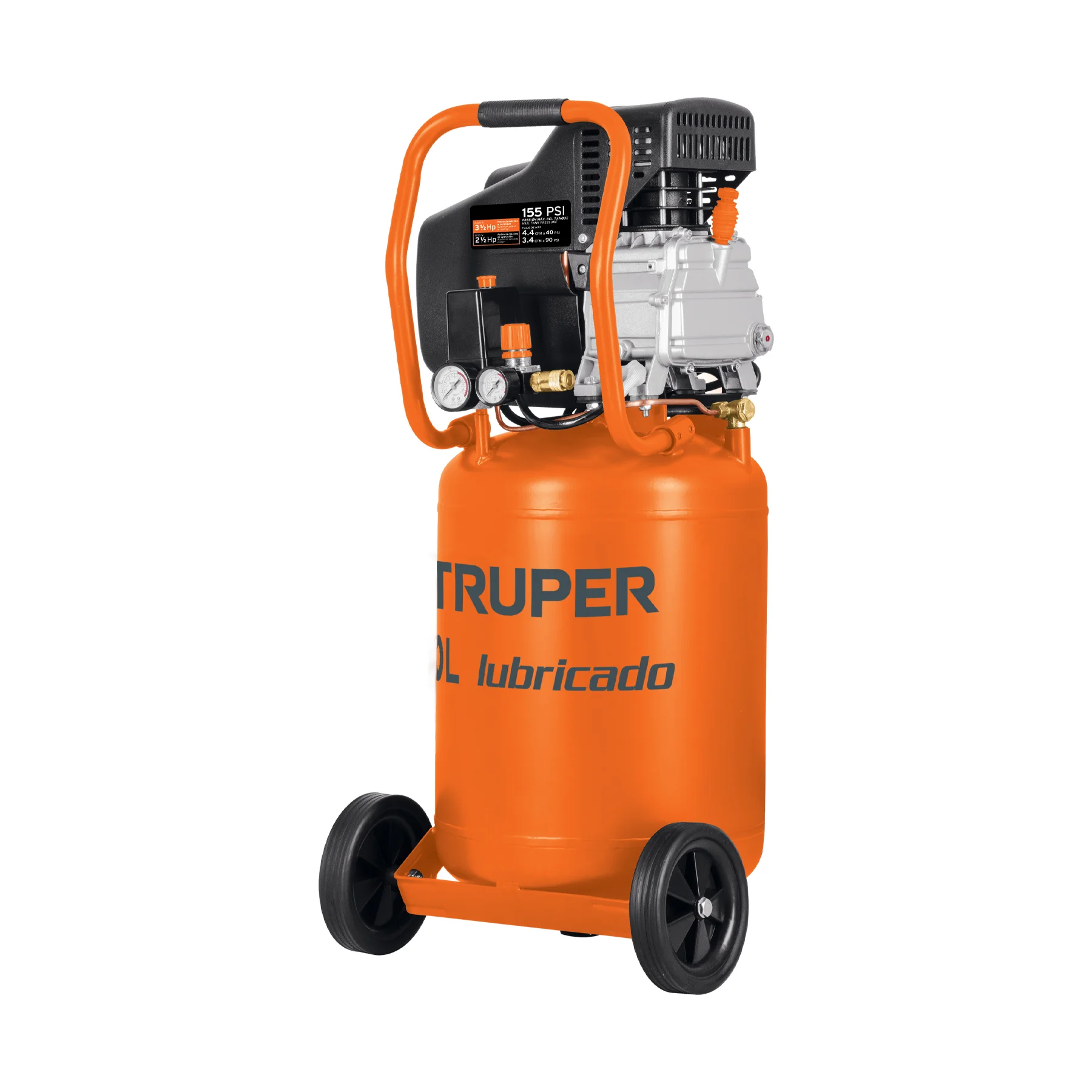 Compresora vertical, 50 L, 3-1/2 Hp (potencia maxima ), 220V, Truper, COMP-50LV-260