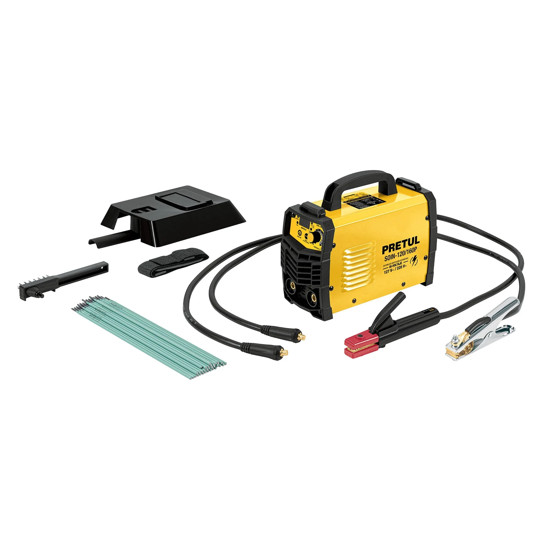 Soldadora inversora, 160 A, Bi-voltaje 127/220 V, Pretul, SOIN-120/160P