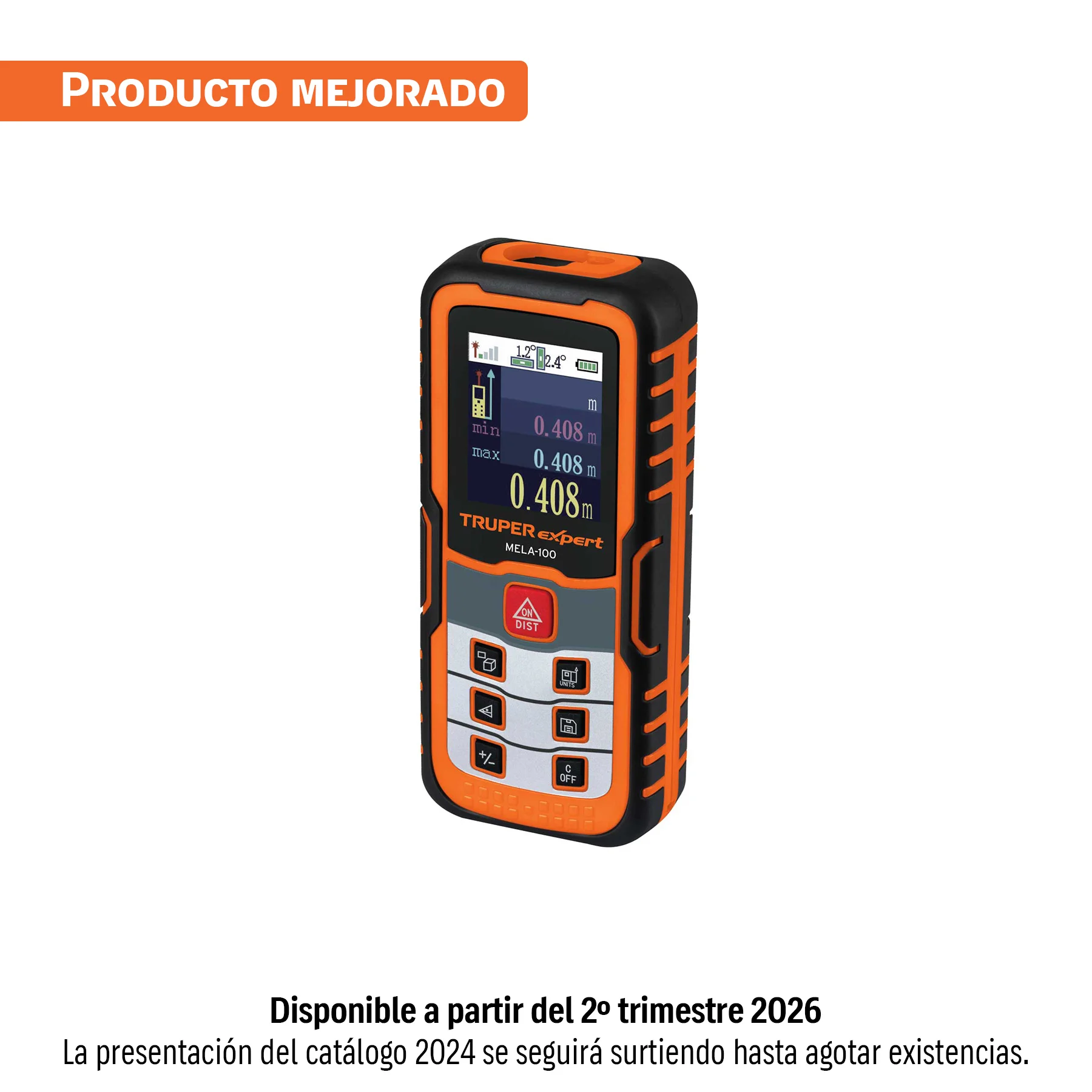 Medidor laser de distancia de 0.05 mm 100 m, Truper, MELA-100