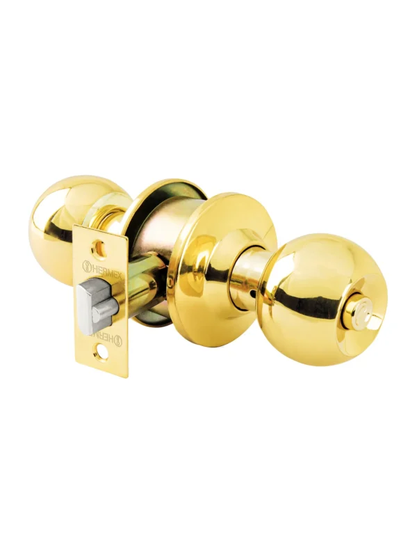 Cerradura tipo esfera para reCamara, laton brillante, Hermex, CEPO-11R