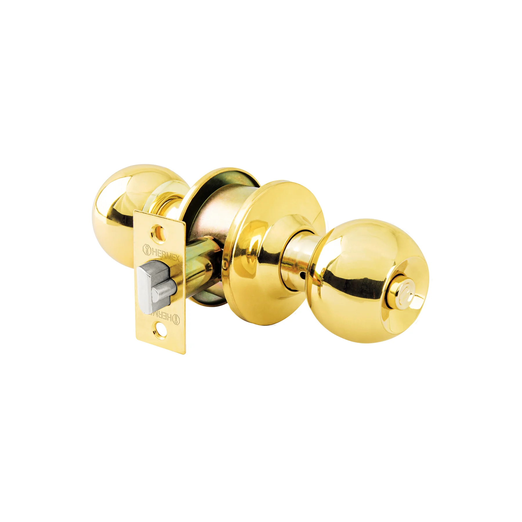 Cerradura tipo esfera para reCamara, laton brillante, Hermex, CEPO-11R