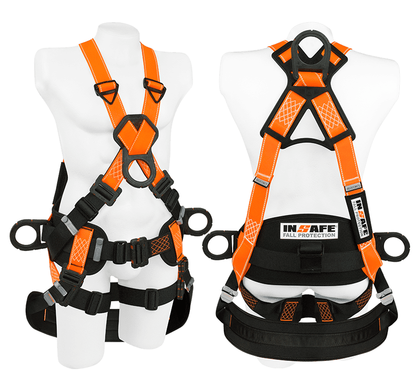 Arnes Argollas Dielectrico en Reata Reflectiva con Soporte Lumbar Asentadera IN 8009-1M-RX-A Insafe