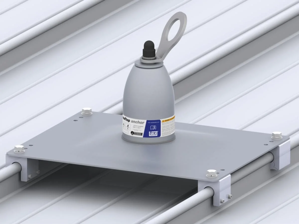 3M DBI-SALA Anclaje superior para techos: para techos con junta de plegado saliente 2100138, Plata, P/C