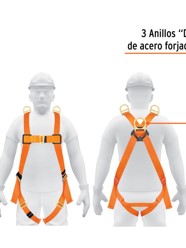 Arnes de cuerpo completo con anillos, ANSI, Truper, ARN-5437