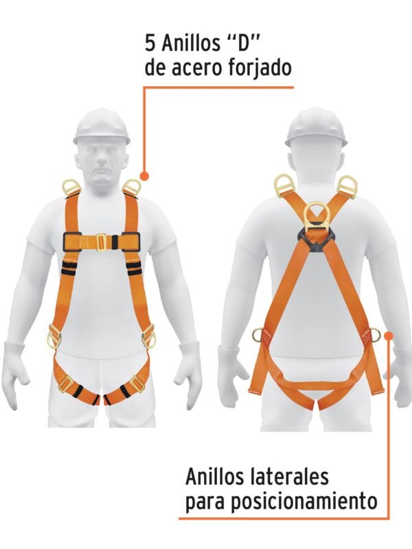 Arnes de cuerpo completo con anillos, ANSI, Truper, ARN-5438