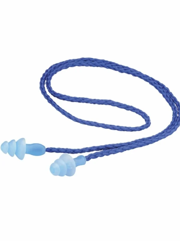 3M Tapon Auditivo Reutilizable 1290 con Cordon Trenzado, Azul, 1/Caja