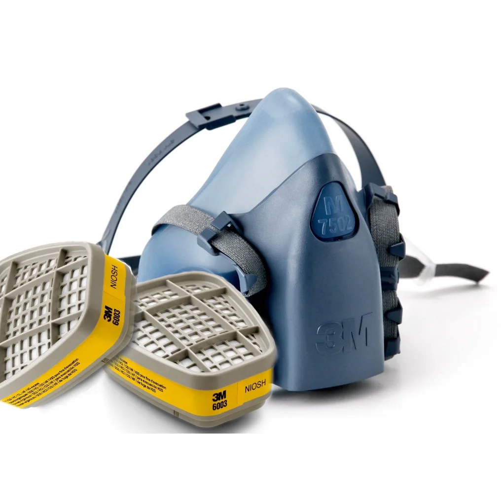 Kit Respirador 7502 Reutilizable de Media Cara 3M (M) Cartucho 6003 para gases, 3M